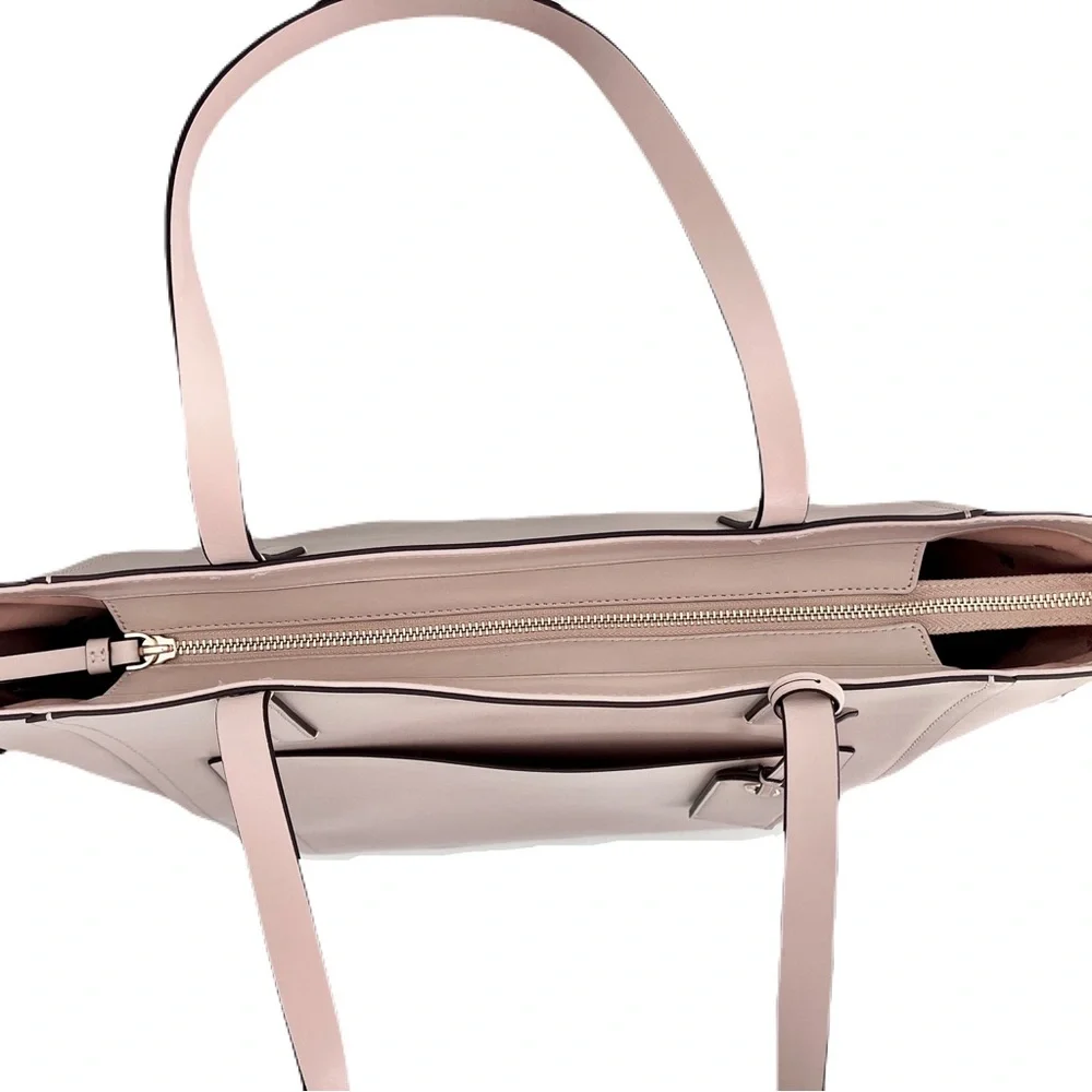 NWOT Kate Spade Greyish Pink Blush Nude ‘Lalena’ Large Pocket Leather Tote Bag